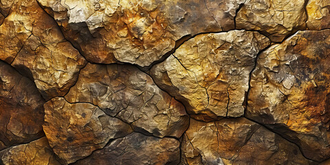 Rustic Stone: Close-Up Texture of Rough Stone Surface, featuring Earthy Tones and Weathered Texture