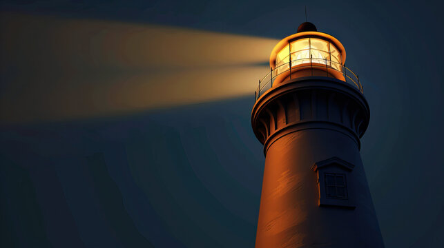 Peace is the beacon of light in times of darkness: Depict a lighthouse shining its light, symbolizing the hope and guidance that peace provides in difficult times.