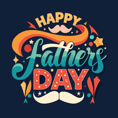 Fototapeta premium Dad fathers day t-shirt design, Happy fathers day vector typography. Happy father's day t-shirt.