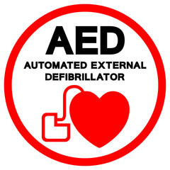 AED Automated External Defibrillator Symbol Sign, Vector Illustration, Isolate On White Background Label .EPS10