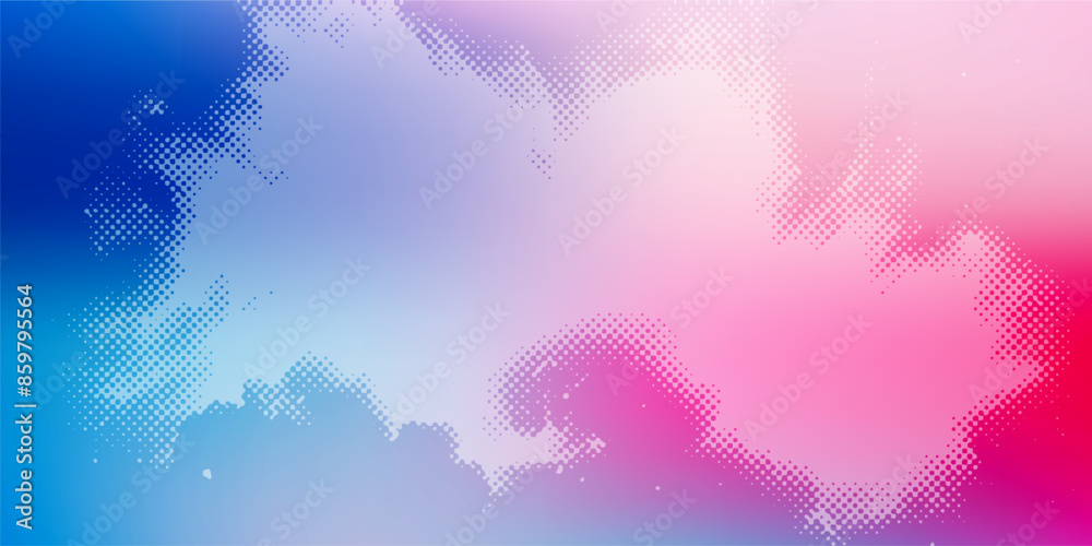 Wall mural moder sport backdrop, dots halftone in two color pattern gradient grunge texture background