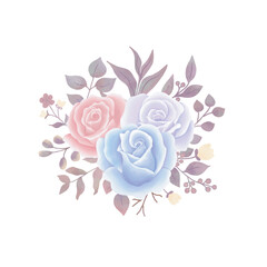 Vector Rose Flower Watercolor Wreath
