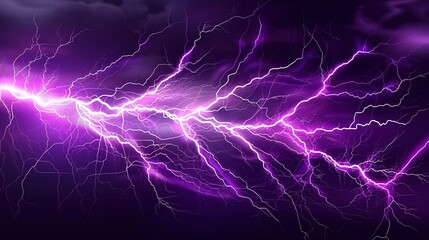 Lightning, purple lightning background, dark sky with lightnings, thunderstorm, background for banner design