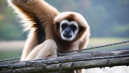 wildlife photography authentic photo of a gibbon in natural habitat taken with telephoto lenses for relaxing animal wallpaper and more