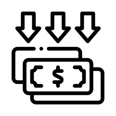 devaluation line icon