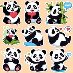 Playful Panda 3D Sticker with Adorable Expression