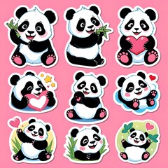 Playful Panda 3D Sticker with Adorable Expression