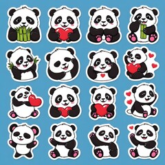 Obraz premium Playful Panda 3D Sticker with Adorable Expression
