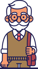 Vector old people cartoon illustration