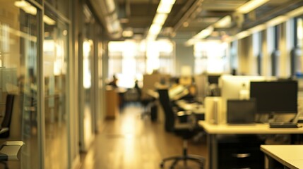 Blurred View of a Modern Office Space