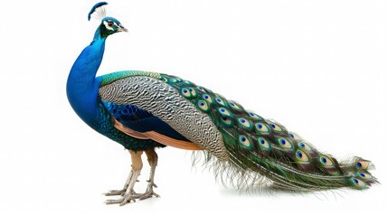 Obraz premium Peacock with Vibrant Blue and Green Feathers