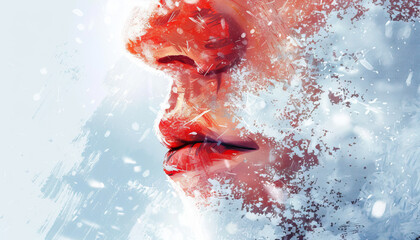 Fototapeta premium Cold is the bite of frost on the exposed skin.