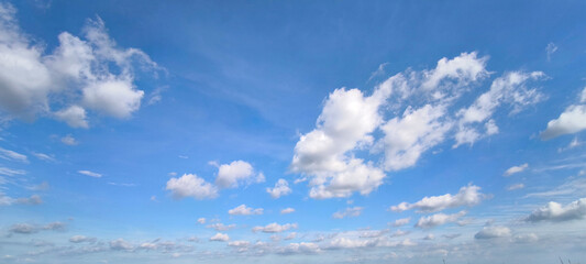 Summer blue sky cloud gradient light white background. Gloomy vivid cyan landscape in environment...