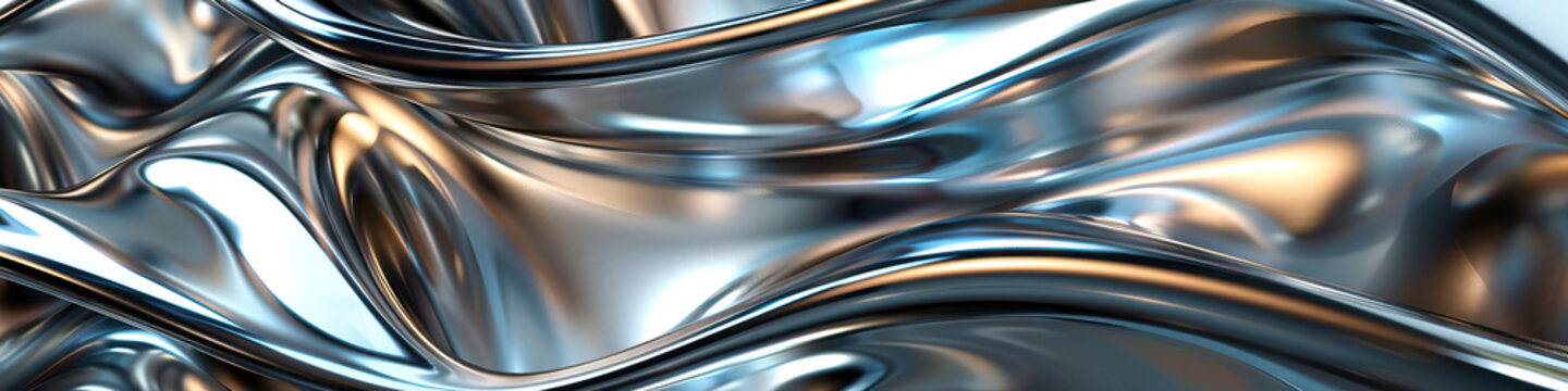 Metal is the cool, smooth touch of industrial strength: Depict a close-up of metal, with its smooth and cool texture symbolizing strength and durability.