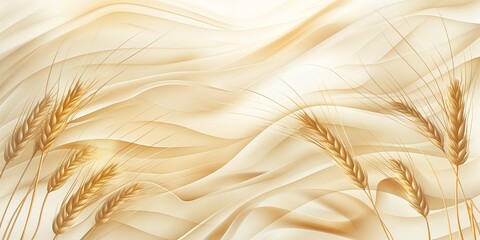 Abstract golden wheat waves background with copy space, background concept