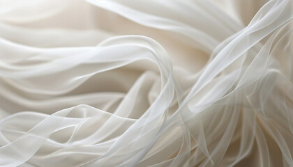 Obraz premium Silk is the delicate, fine texture of a spider's silk: Picture a close-up of silk, with its delicate and fine texture resembling a spider's silk, symbolizing intricacy and beauty