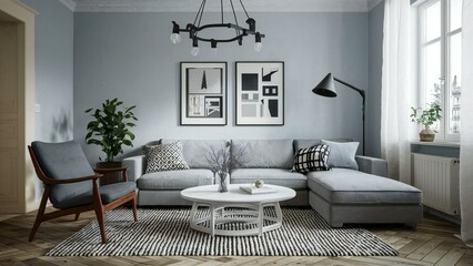 modern living room with sofa