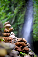 Tukad Cepung Waterfall, at Bangli regency of Bali, with beautiful green nature landscape surroundings