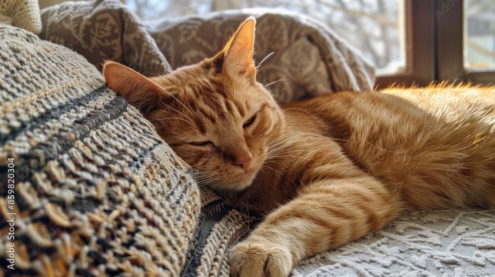 Canvas Prints Cute orange cat indoors in Kragujevac Serbia on 03 03 2021