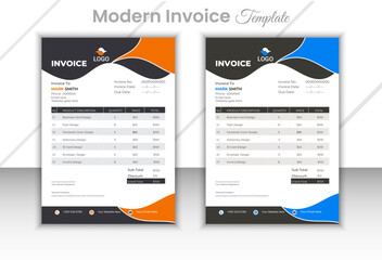Professional and modern invoice template design