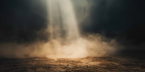 Obraz premium a horse standing in a field with dust