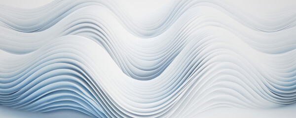 Fototapeta premium Abstract 3D wave with white layered design. Perfect for modern, minimalist, and architectural themes.