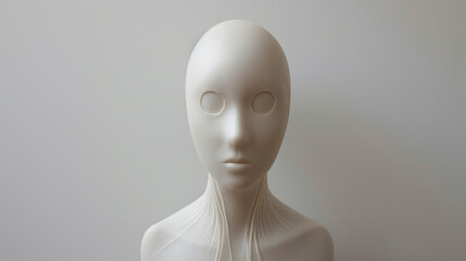 A white head with a mask on it