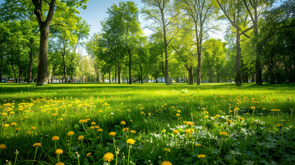 spring flower with tree background