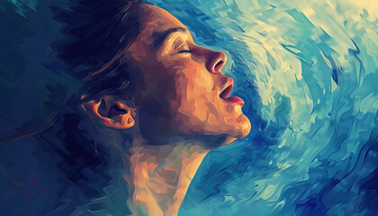 Distance is the silence that deafens love's song: Visualize a person singing into the void, with no one to hear their song, symbolizing the loneliness and silence that distance can bring to love