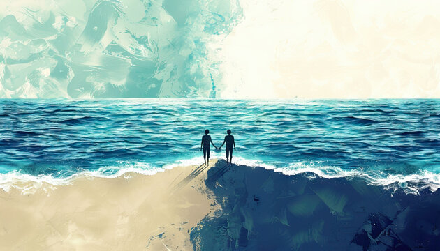 Distance is the vast ocean that separates souls: Picture two souls on opposite shores of a vast ocean, symbolizing the vast distance that separates lovers