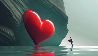 Distance is the silent thief that steals affection: Visualize a thief stealing a heart, symbolizing how distance can steal away the affection between lovers