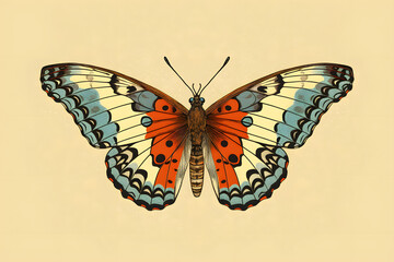 Obraz premium vintage style illustrated butterfly, butterfly illustration animal
