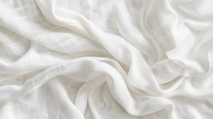 Obraz premium A crisp white background with a subtle linen texture, ideal for product photography, providing a clean and neutral backdrop that allows products to stand out.