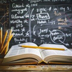Open Book on Wooden Table
