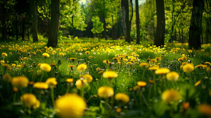 Obraz premium spring flower with tree background
