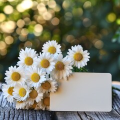 Obraz premium A Bunch of Daisies on Wooden Table