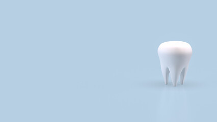 The white teeth on blue background for dentistry or health concept 3d rendering.