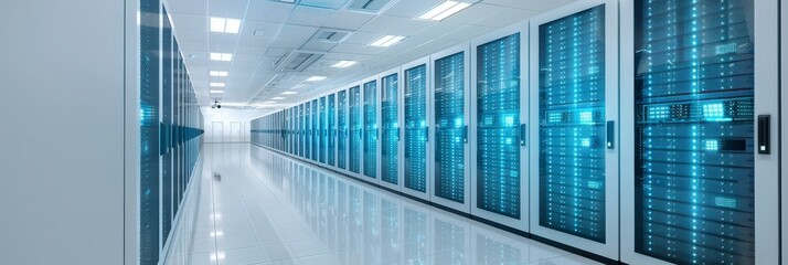 Fototapeta premium Modern Data Center Server Room Interior.