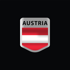 Emblem logo icon austria nation flag design vector