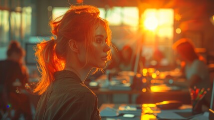 Obraz premium Embracing Harmony and Innovation in a Serene Business Environment - Unleashing the Power of Collaborative Marketing Strategies, 4k HD wallpapers, backgrounds, generated by AI