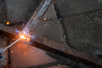 Welding Metal Rod Close-Up