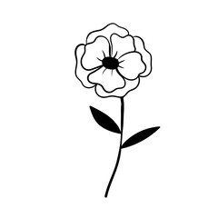 Hand drawn simple flower outline