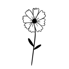 Hand drawn simple flower outline