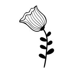 Hand drawn simple flower outline