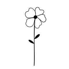 Hand drawn simple flower outline