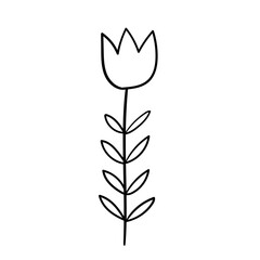 Hand drawn simple flower outline