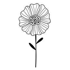 Hand drawn simple flower outline
