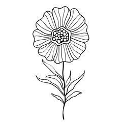 Hand drawn simple flower outline