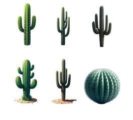Green Cactus PNG  Isolated on Transparent Background