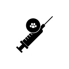 Pet vaccine icon. simple flat black illustration for web and app on white background..eps